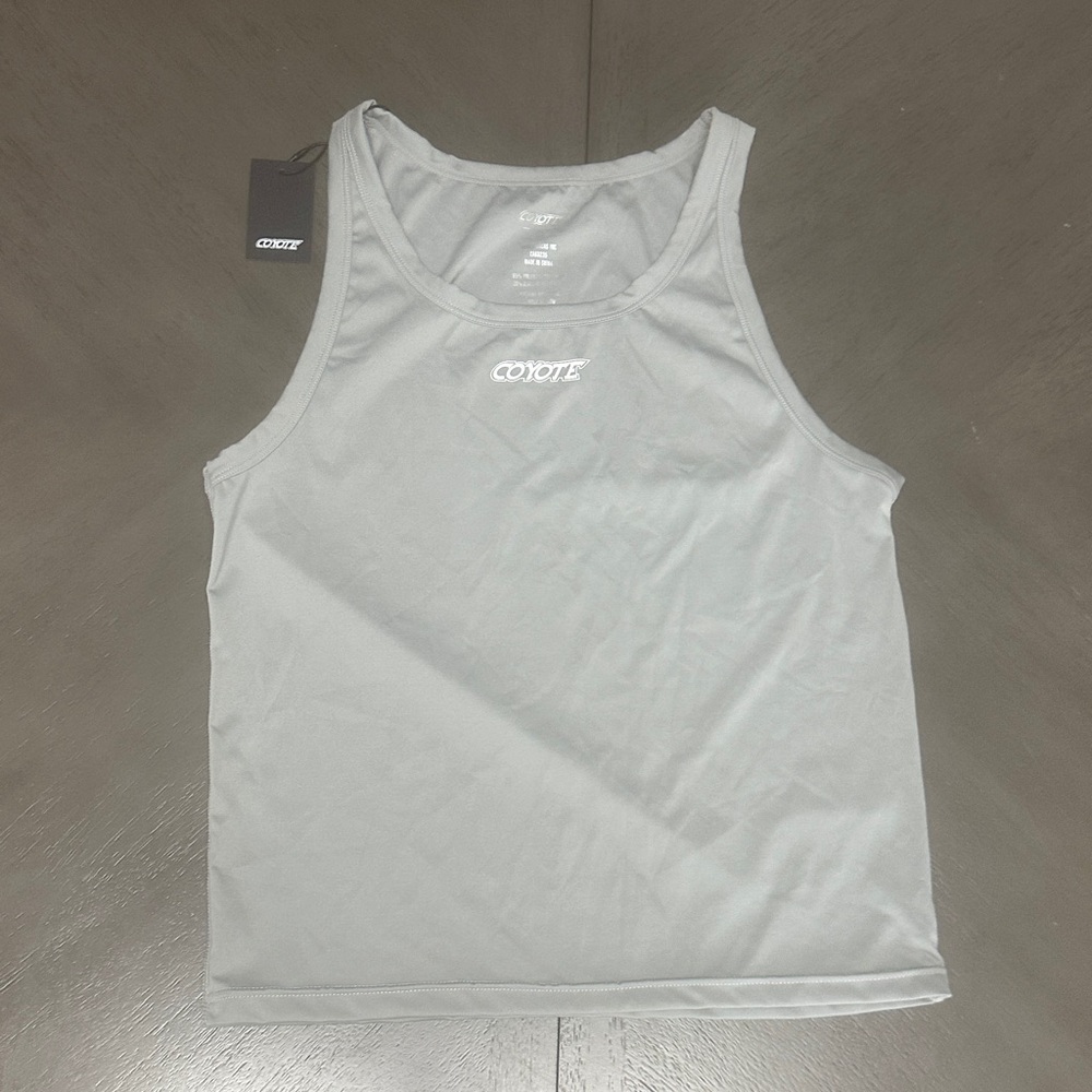 Coyote Sport Crop Tank Top Steel Gray
